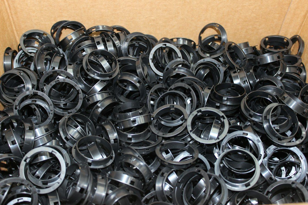 Pile of black seal rings