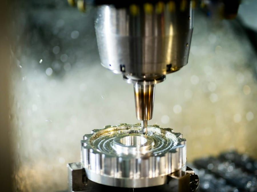 Mill cutting an aluminum part